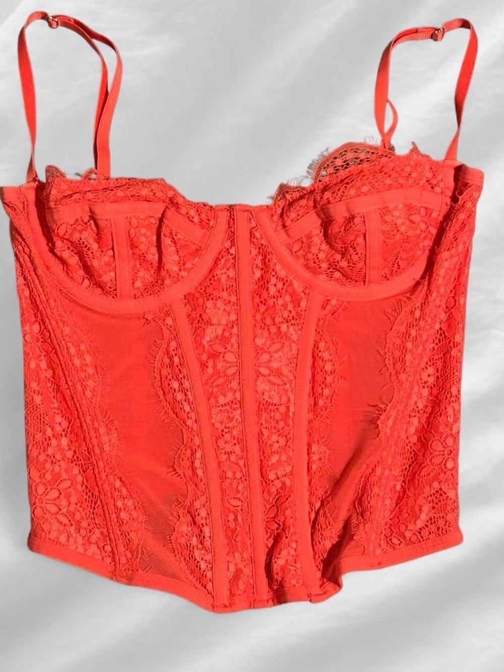 Red Lace Bustier Corset Top